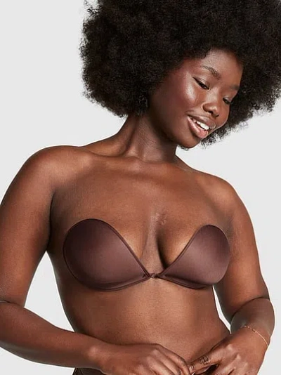 Pink Backless Strapless Bra In Brown
