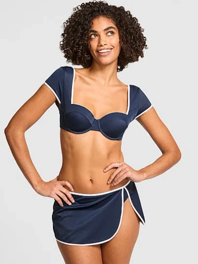 Pink Balconette Bikini Top In Blue