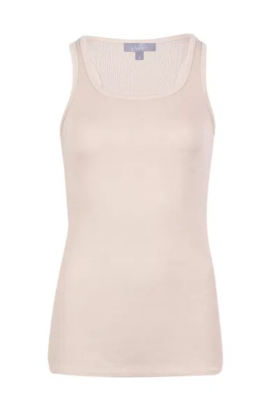 Pink Balls Charlie Racer Back Tank Top Egg Nog