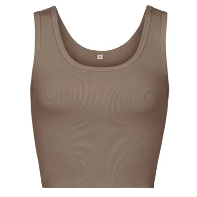 Pink Balls Scoop Crop Top Mocha In Brown