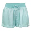 Pink Balls Women Satin Short Aqua