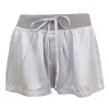 Pink Balls Women Satin Short Dark Silver
