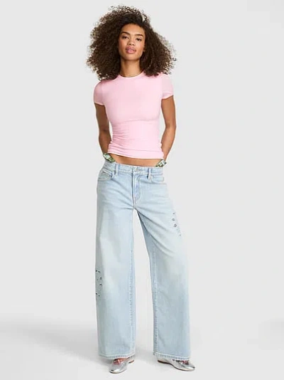 Pink Base Stretch™ Short-sleeve Tee In