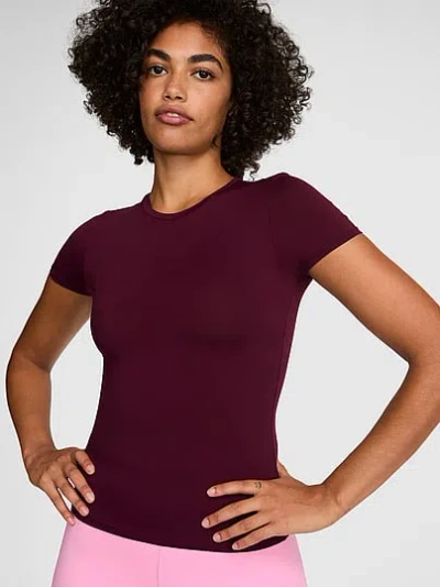 Pink Base Stretch™ Short-sleeve Tee In Burgundy