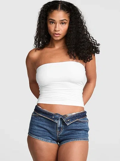 Pink Base Stretch™ Tube Top In White