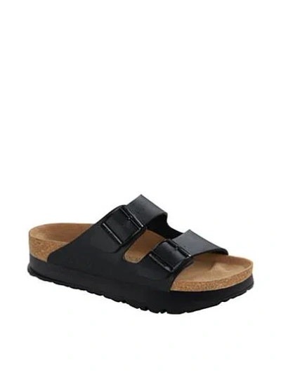 Pink Birkenstock Arizona Platform Vegan Sandals In Black