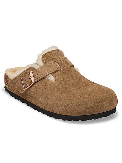 Pink Birkenstock Boston Shearling Clogs In Multi