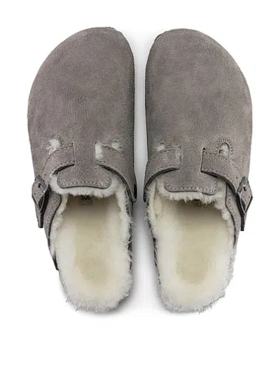 Pink Birkenstock Boston Shearling Clogs In Sand