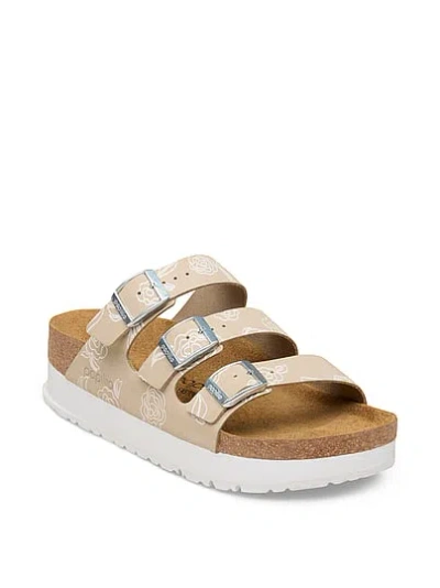 Pink Birkenstock Florida Flex Platform Floral In Neutral