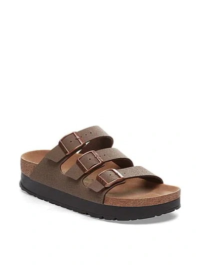 Pink Birkenstock Florida Platform Flex Vegan Sandals In Brown