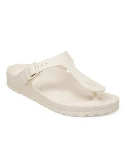 Pink Birkenstock Gizeh Eva Sandals In White