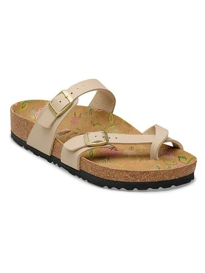 Pink Birkenstock Mayari Printed Footbed Sandals In Brown
