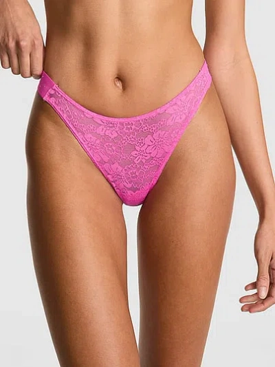 Pink Bling Lacie Logo Scoop Thong In