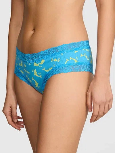 Pink Blue Dolphin Print In Animal Print
