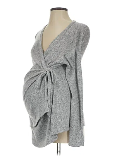 Pre-owned Pink Blush Cardigan Sweater In Gray
