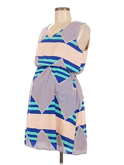 Pink Blush Casual Dress In Blue