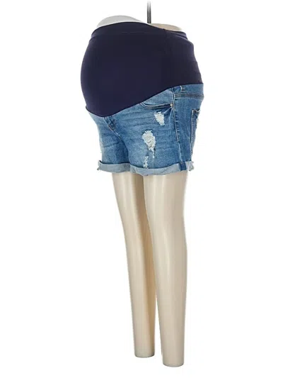 Pre-owned Pink Blush Denim Shorts In Blue