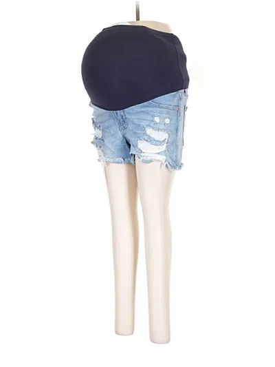 Pre-owned Pink Blush Denim Shorts In Blue