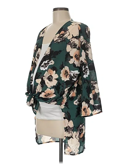 Pre-owned Pink Blush Kimono In Teal