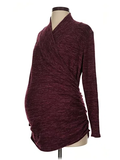 Pre-owned Pink Blush Pullover Sweater In Burgundy