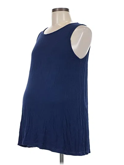 Pre-owned Pink Blush Sleeveless Top Blue Scoop Neck Tops