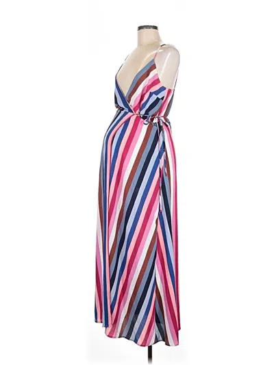 Pre-owned Pink Blush Sleeveless Top Pink Stripes Pattern Tops