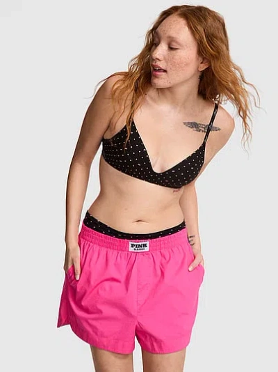Pink Boyfriend Boxer Pajama Shorts In Multi