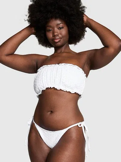 Pink By Frankies Bikinis Bridgette Eyelet Bikini Bottom In White
