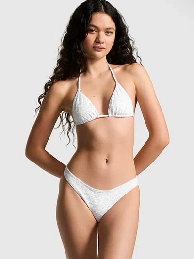 Pink By Frankies Bikinis Cape May Eyelet Bikini Top In White