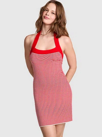 Pink By Frankies Bikinis Chaz Knit Mini Dress In Animal Print