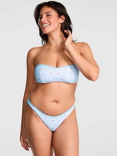 Pink By Frankies Bikinis Golden Hour Cheeky Bikini Bottom In Blue