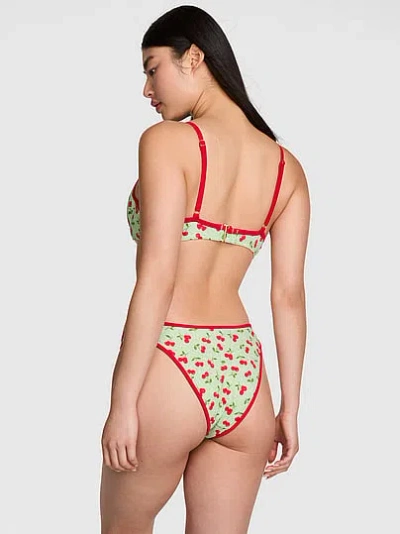 Pink By Frankies Bikinis Golden Hour Cheeky Bikini Bottom In Green
