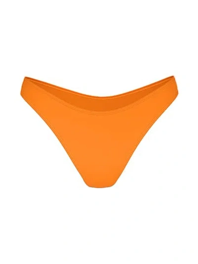 Pink By Frankies Bikinis Moon Bay Thong Bikini Bottom In Orange