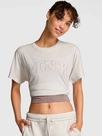 Pink Campus Cotton™ Bling Tee In Gray