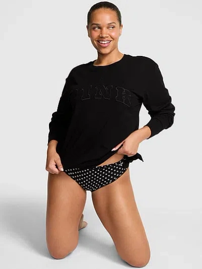 Pink Campus Cotton™ Long-sleeve Tee In Black