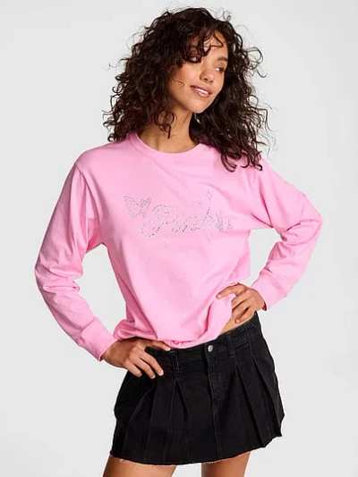 Pink Campus Cotton™ Long-sleeve Tee In