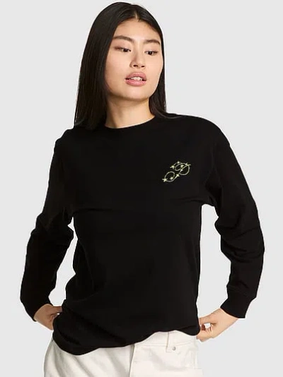 Pink Campus Cotton™ Long-sleeve Tee In Black