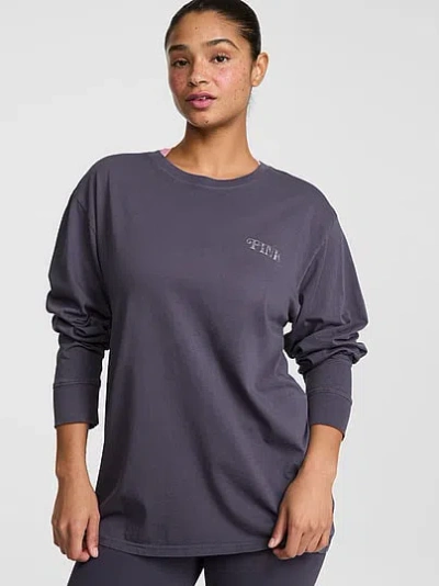 Pink Campus Cotton™ Long-sleeve Tee In Grey
