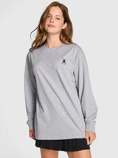 Pink Campus Cotton™ Long-sleeve Tee In Gray
