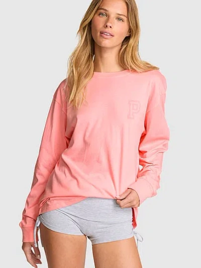Pink Campus Cotton™ Long-sleeve Tee In