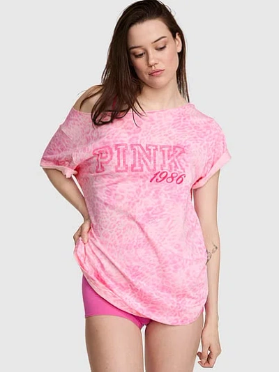 Pink Campus Cotton™ Off-the-shoulder Tee In