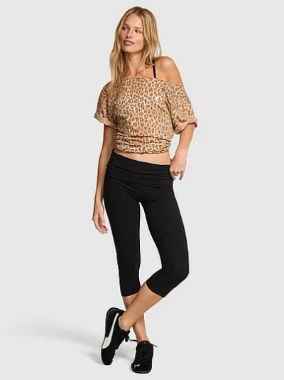 Pink Campus Cotton™ Off-the-shoulder Tee In Animal Print