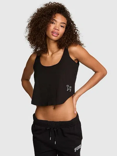 Pink Campus Cotton™ Swing Tank Top In Black