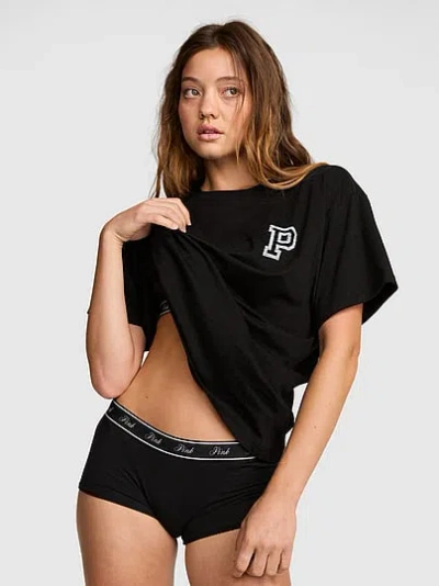 Pink Campus Cotton™ Tee In Black