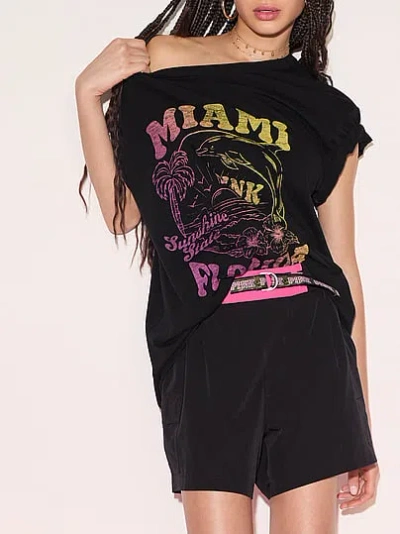 Pink Campus Cotton™ Tee In Black