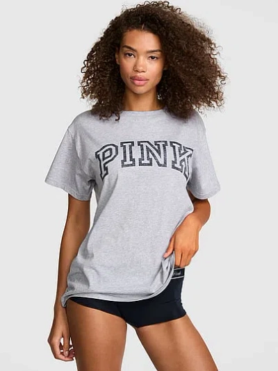Pink Campus Cotton™ Tee In Gray