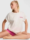Pink Campus Cotton™ Tee In White