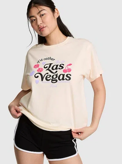 Pink Campus Cotton™ Tee In White