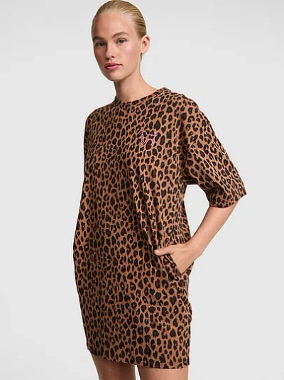 Pink Campus Cotton™ T-shirt Dress In Animal Print