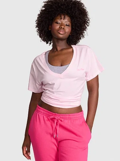 Pink Campus Cotton™ V-neck Tee In